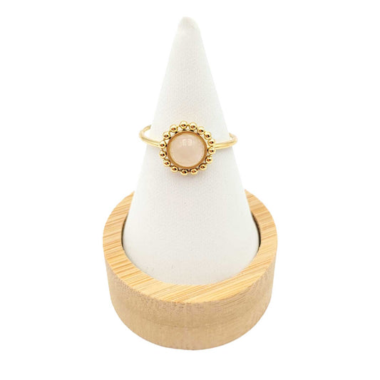 Bague Ninon quartz rose doré