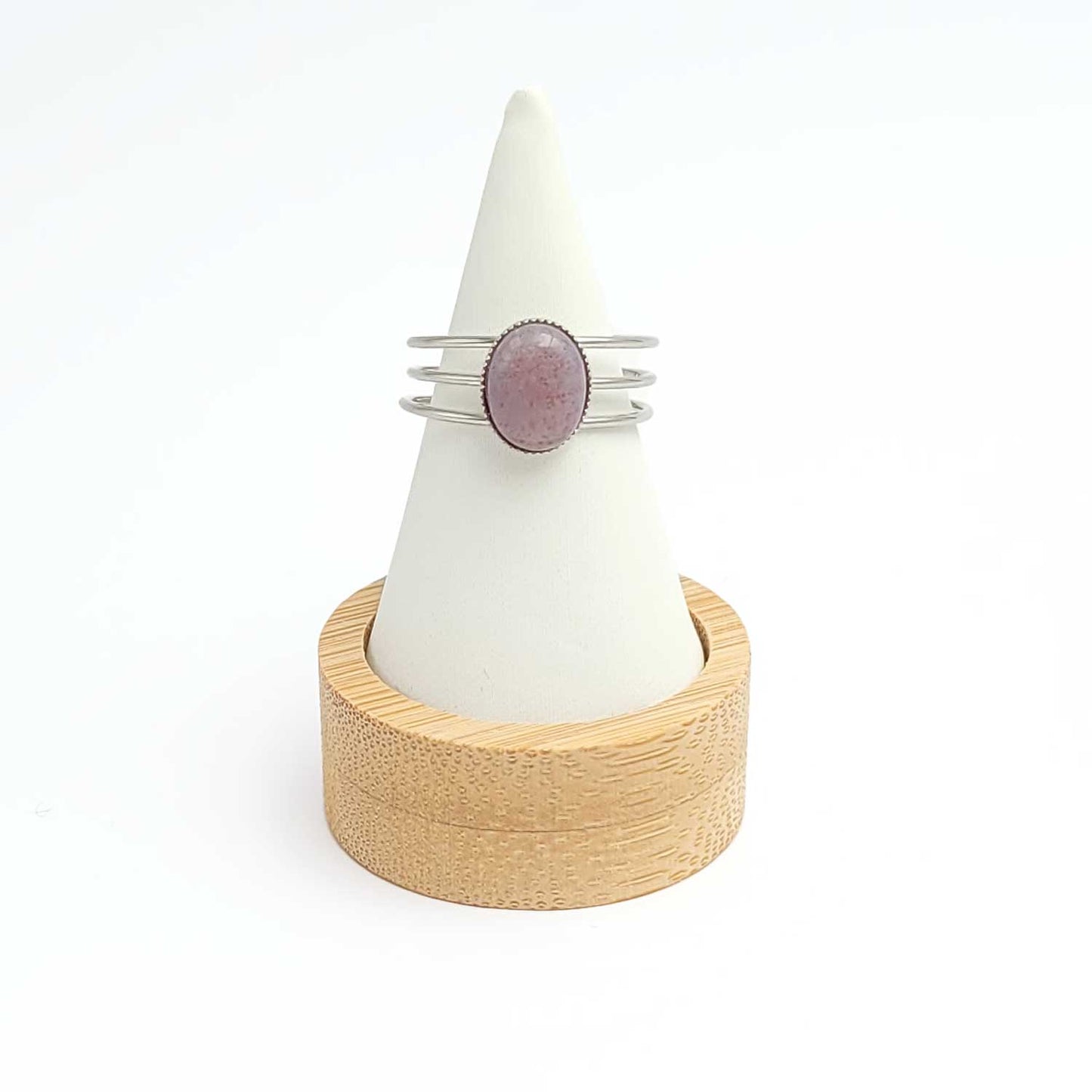 Bague Olympe agate indienne parme - argenté - 55-57