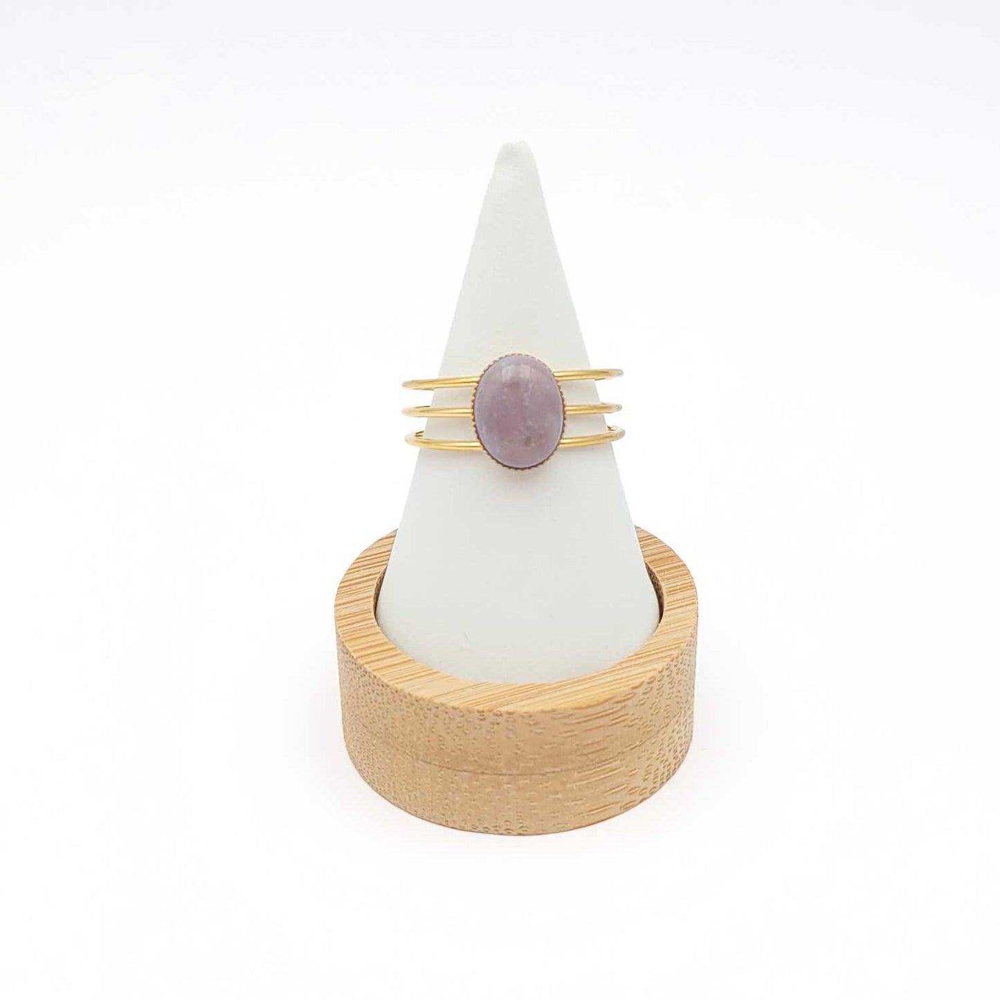 Bague Olympe agate indienne parme - doré - 57-59