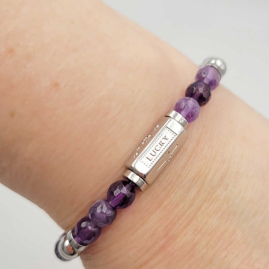 bracelet amethyste porte bonheur grigri talisman chance cadeau 