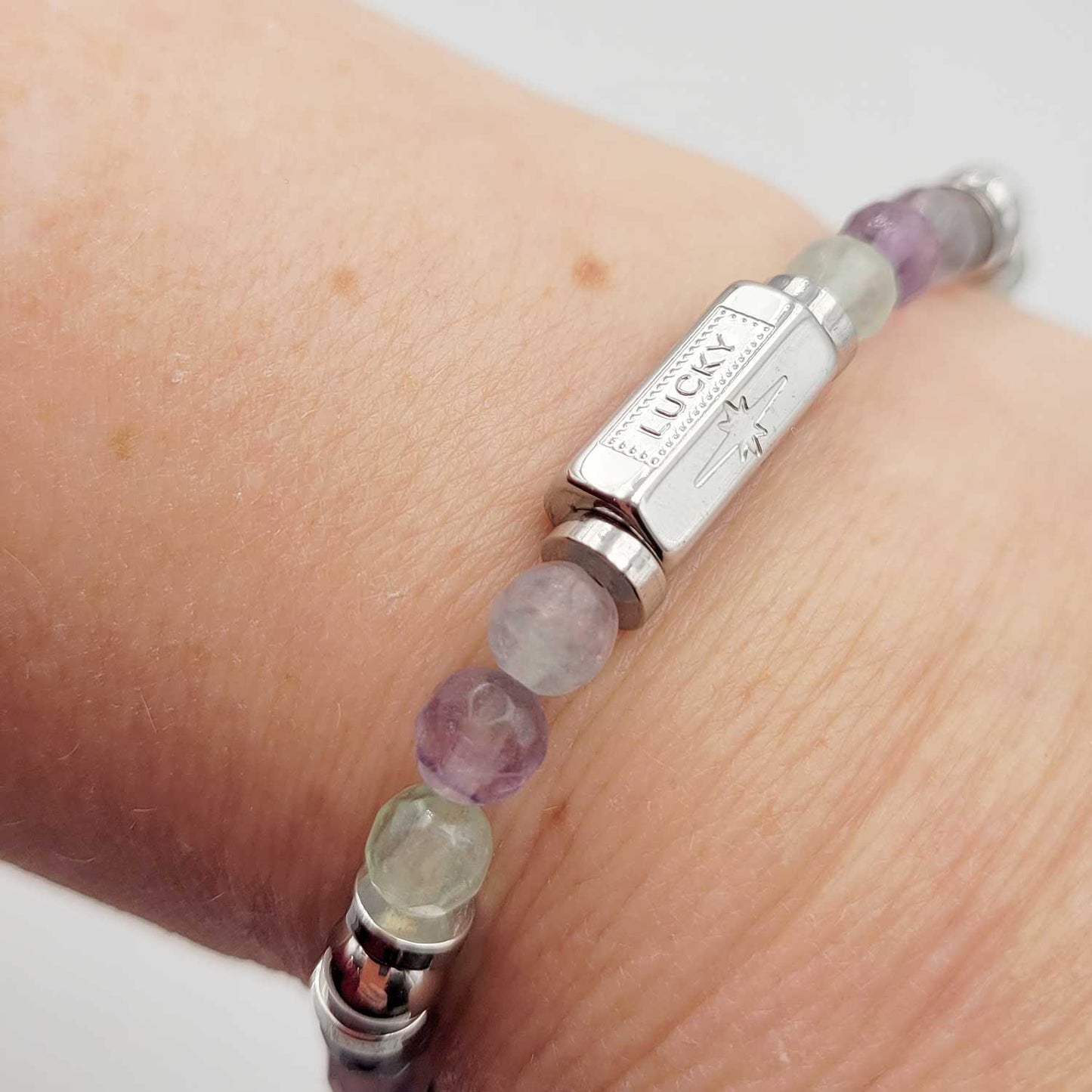 bracelet pierre naturelle fluorite 6mm porte-bonheur bracelet amitié chance