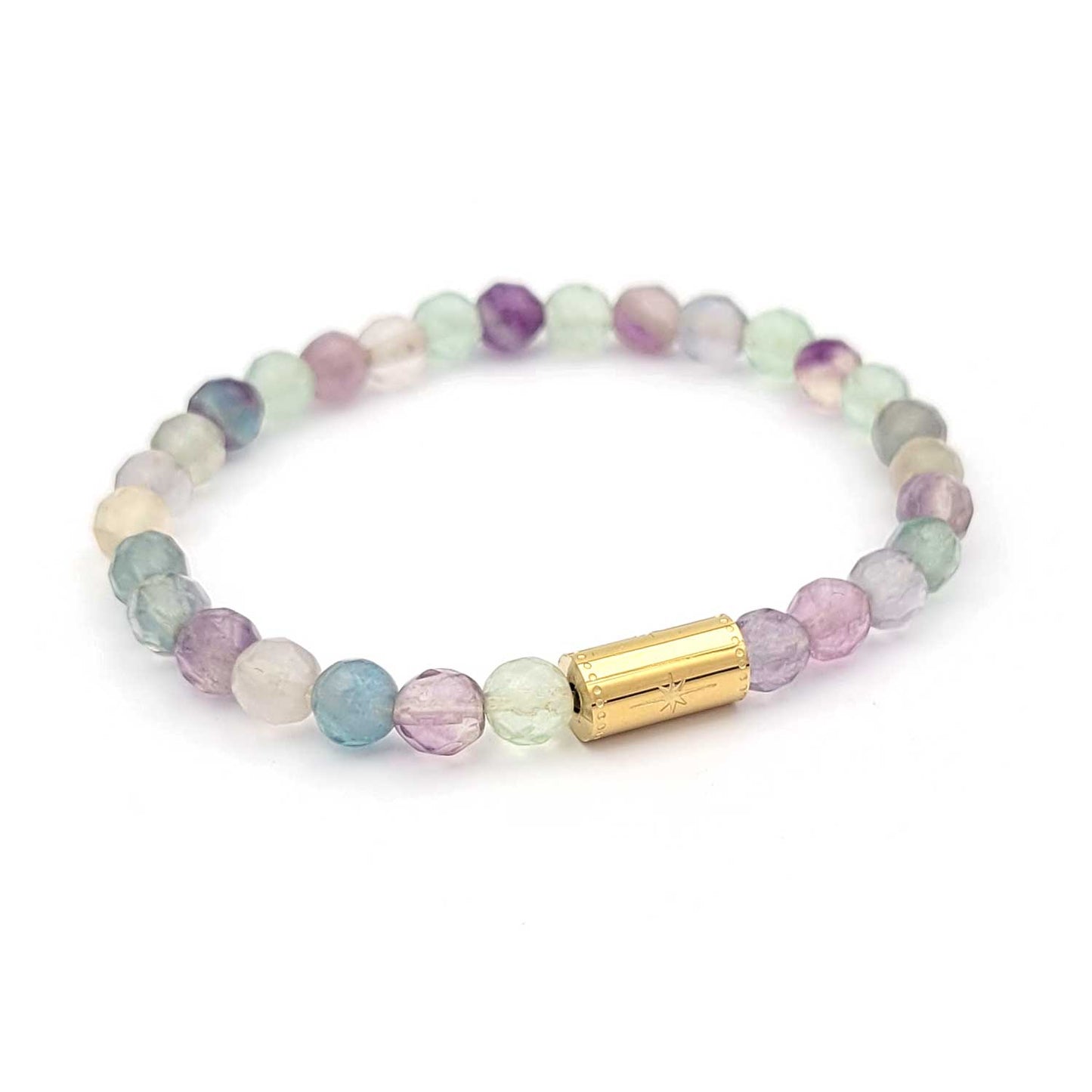 Bracelet Grigri fluorite - doré - boîte la chance