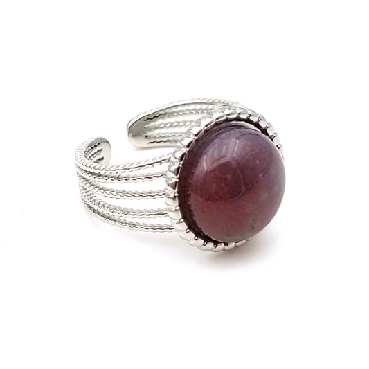 Bague TONI Agate Indienne (rose) - argenté