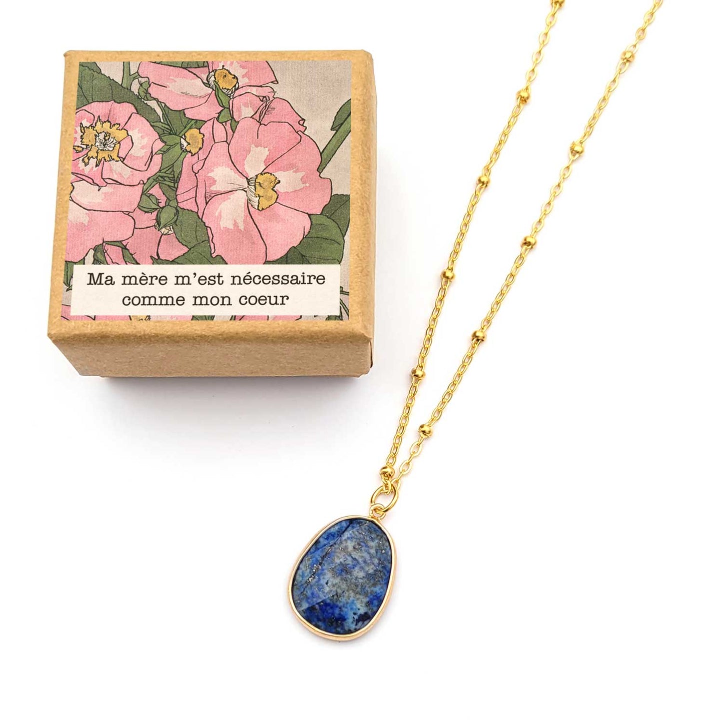 collier fête des mères collier anniversaire maman lapis lazuli cadeau qui vient du coeur quel cadeau acheter pour la fête des mère de la part de ses enfants?